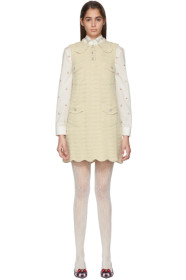 Gucci - Off-White Crochet Wool Dress
