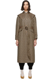 Gucci - Beige Wool G Rhombus Cap Trench Coat
