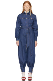 Gucci - Blue Denim Belted Jumpsuit