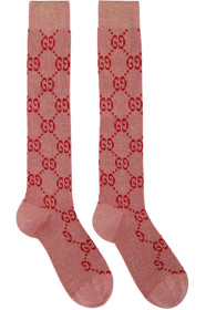 Gucci - Chaussettes roses Crystal GG