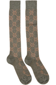 Gucci - Grey Crystal GG Socks