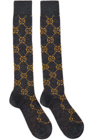 Gucci - Navy Crystal GG Socks