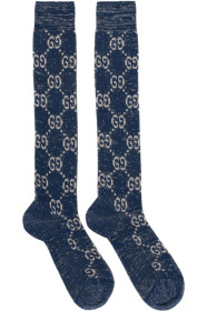 Gucci - Chaussettes bleues et argentées GG Supreme