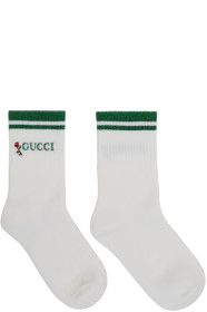 Gucci - Chaussettes blanches et vertes Shiny Pong