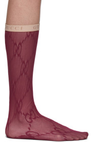Gucci - Chaussettes en dentelle rouges GG