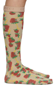 Gucci - Chaussettes blanc cassé Strawberry