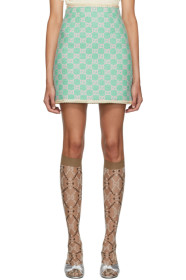 Gucci - Mini-jupe en tweed bleue GG
