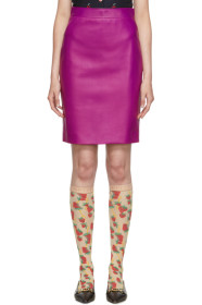 Gucci - Pink Leather Pencil Skirt