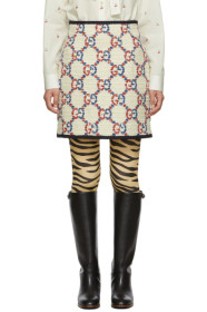 Gucci - Off-White Tweed GG Supreme Miniskirt