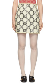 Gucci - Off-White Tweed GG Supreme Miniskirt