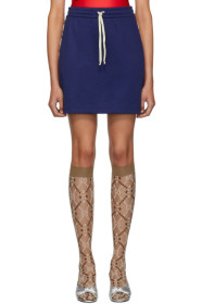 Gucci - Blue GG Drawstring Miniskirt