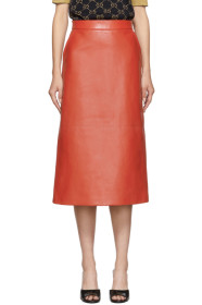 Gucci - Red Lambskin Skirt