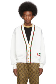 Gucci - White Jersey Cardigan