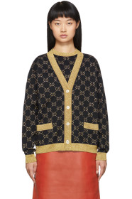 Gucci - Black & Gold Lurex GG Cardigan