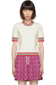 Gucci - Off-White Knit GG Logo T-Shirt