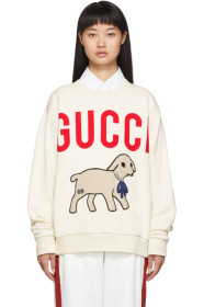 Gucci - 灰白色羔羊大廓形套头衫