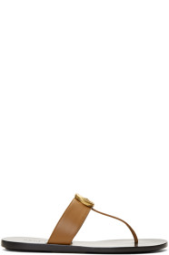Gucci - Brown GG Marmont Sandals