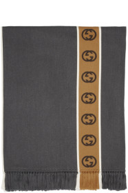 Gucci - Grey & Beige Wool Poncho