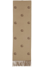 Gucci - Beige & Brown Wool Scarf