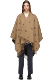 Gucci - Beige & Brown Wool Poncho