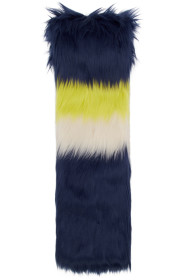 Gucci - Navy & Multicolor Faux-Fur Scarf
