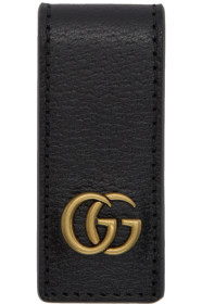 Gucci - ブラック レザー GG マネー クリップ
