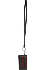Gucci - Black 'Gucci Signature' Zip Card Holder