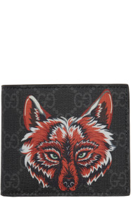Gucci - Black GG Supreme Wolf Wallet