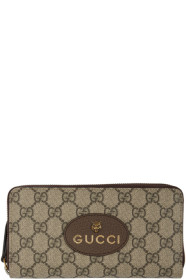 Gucci - Beige GG Supreme Tiger Zip-Around Wallet