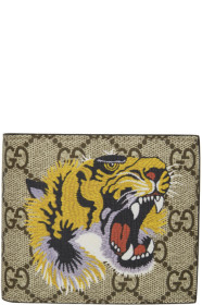 Gucci - Beige GG Supreme Tiger Wallet