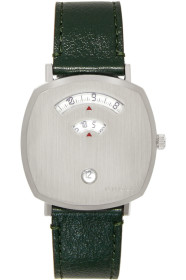 Gucci - Silver & Green Grip Watch