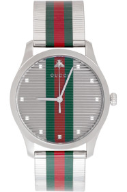 Gucci - Silver G-Timeless Web Watch