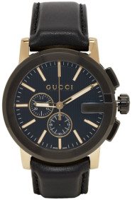 Gucci - Black & Gold G-Chrono Watch