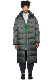 Gucci - Green Down GG Jacquard Coat