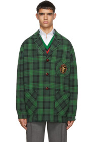 Gucci - Green Check Wool Crest Jacket