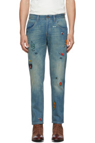 Gucci - Blue Symbol Tapered Jeans