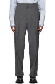 Gucci - Grey Wool Pleated Trousers