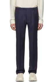Gucci - Blue Wool Fine Dots Trousers