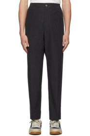 Gucci - Black Cotton Poplin Logo Trousers