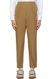 Gucci - Khaki Cotton Poplin Label Trousers