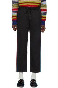 Gucci - Black Stripe Cotton Drill Trousers