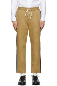 Gucci - Tan Cotton Drill Stripe Trousers