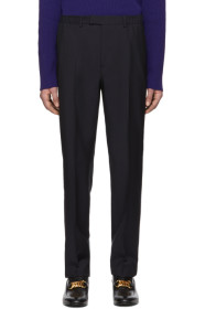 Gucci - Navy Satin Piping Trousers
