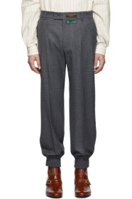 Gucci - Grey Sharkskin Classic Trousers
