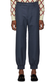 Gucci - Blue Drill Patch Pocket Military Trousers