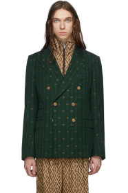 Gucci - Green GG Striped Signoria Blazer