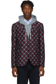 Gucci - Navy GG Diamond Blazer
