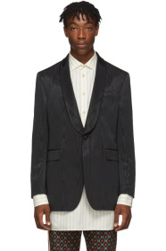Gucci - Black Moiré Blazer