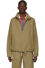 Gucci - Beige GG Zip-Up Jacket