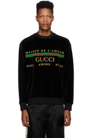 Gucci - ブラック シェニール Maison De L'amour スウェットシャツ